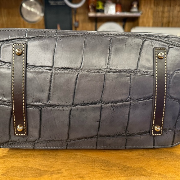 Dooney & Bourke Gray and Red Woven Tote with Leather Handles - Picture 3 of 4